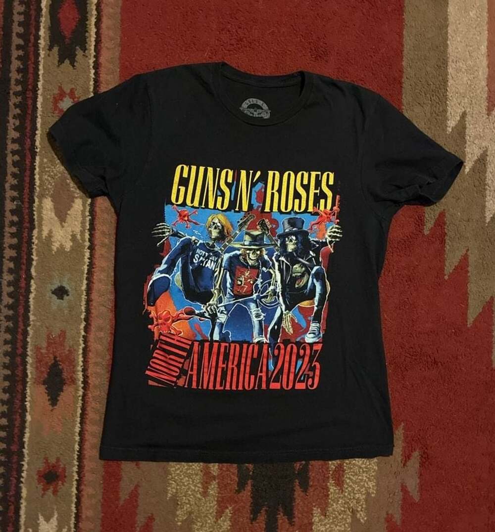 Guns N' Roses North America Tour 2023 T-Shirt Size S Black